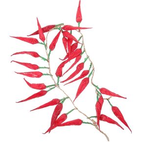 Lifelike Foam Chili Pepper String - Artificial Red Chili Hanging Garland for Farmhouse Kitchen, Wall Decor, and Party Decoration
