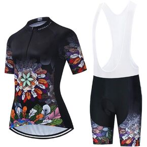 Women's Cycling Clothing Set Road Bike Shirts Short Sleeve Breathable Cycling Jersey with Gel Padded Bib Shorts in Kuwait