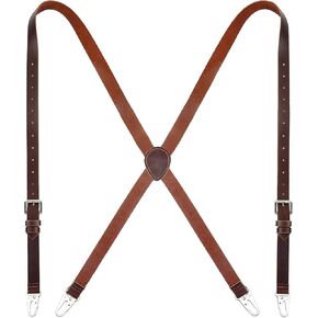 حمالات جلدية حقيقية للرجال X -Duty X Back Design Mens حمالات العمل القابلة للتعديل هدية العريس للزفاف