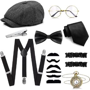 RIOSO Mens 1920s Costume Accessories Great Gatsby Roaring 20s Costumes Outfit for Men