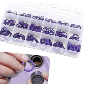 Downhill 270 PCS Metric O RRing Kit, Rubber Seal Gasket Washer, O Ring Assortment Kit, Universal Car Air Conditioning Professional Pipe Repair Parts, for Most Vehicles (Purple)