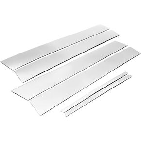 Stainless Steel Chrome Polished Stick-On Side Door Pillar Post Trim Set Compatible with 2019-2024 Chevy Silverado 1500 / Sierra 1500 New Gen Crew Cab