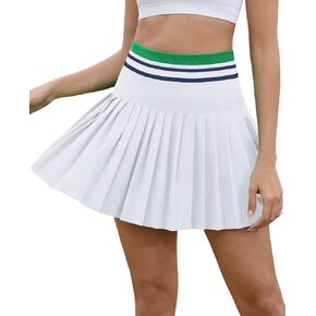 Womens Pleated Tennis Skirt with Shorts High Waisted Athletic Skorts Golf Skirts with Pocket Tummy Control