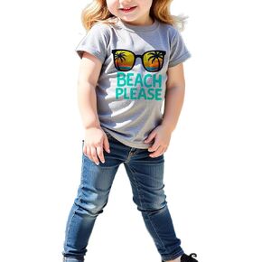 Girls Cute 2 Piece Outfits Set - Letter Printed Short Sleeve T-Shirt and Denim Jeans for Kids 2-8 Years