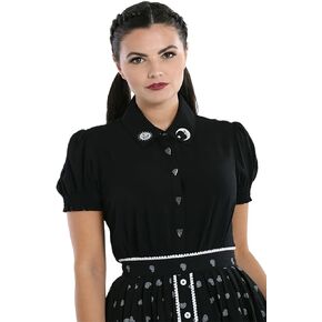 Hell Bunny Samara Sun Moon Ouija Board Gothic Wicca Witchcraft Blouse Shirt Top