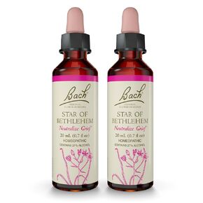 Bach Original Flower Remedies ، Star of Bethlehem - 20ml dropper ، حزمة من 2 - تحييد الحزن - جوهر زهرة المعالجة المثلية الطبيعية للتوازن العاطفي - نباتي وخالي من الغلوتين وخالية من السكر