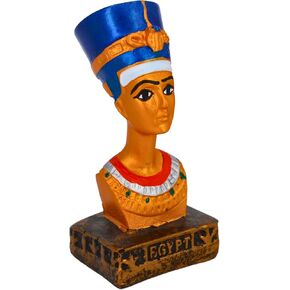 Queen Nefertiti Sculpture Mask - Stone with Pharaonic Hieroglyphics - Artistry from Egypt (Small)