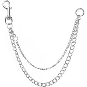 JKJF Punk Jeans Chains Hip Hop Pants Chain Multi Layer Waist Chain Heavy Thick Pocket Chains for Women Men Girls Boys Unisex – Silver Style 5