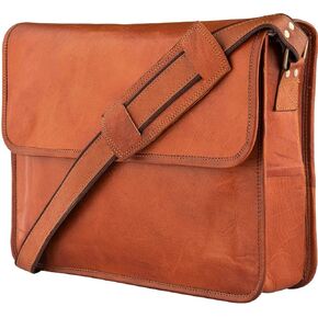 URBAN LEATHER Laptop Shoulder Messenger Bag - Vintage Brown Handmade Satchel Briefcase Bag for Men