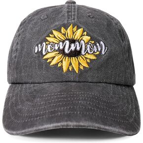 InnoBeta Mommom Gifts, Gifts for Mommom, Sunflower Hat Adjustable Embroidered Baseball Cap on Mother's Day, Christmas, Birthday