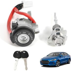 Ignition Switch & Door Lock Cylinder Assembly Fit for Hyundai Elantra, 2015-2020#Replace 81905-F2000 81910-F0000 with 2 Keys