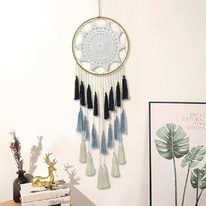 MrMrKura Dream Catchers Wall Decor for Bedroom, Dreamcatcher Teen Bedroom Decor Boho Macrame Wall Hanging Home Decor, Sun Dream Catcher for Girls, Boys, Gift, Wedding (Brown)