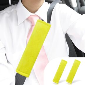 2PCS Car Seat Belt Cover, Soft Fluff Car Harness Pad Protect Your Neck, Comfortable Auto Seat Strap Cushion, Universal Car Shoulder Strap Accessories for Most Cars and Backpack (Yellow)