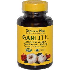 NaturesPlus Garlite Odorless Garlic - 90 Capsules - Vegetarian, Gluten Free - 90 Servings