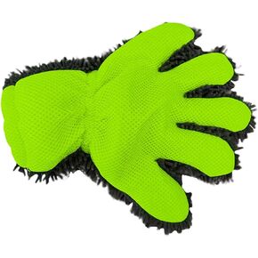 Car Wash Mitt, Double Sided Microfiber Wash Mitt, Anti-Scratch 5-Finger Wheel Dusting Glove for Car Interior Exterior Washing, Auto Detailing Cleaning Glove