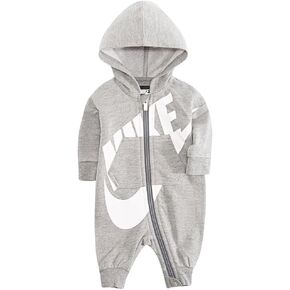 Nike Baby Boy All Day Play Hooded Coverall Romper (Dark Grey Heather, 12 Months) in Saudi Arabia
