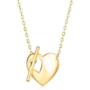 Canaria Italian 10kt Yellow Gold Heart Toggle Necklace