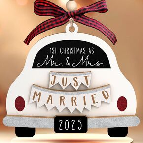 Wedding Gifts - Mr and Mrs Gifts - Wedding Gift for Couples 2025, Bride, Future Mr and Mrs - Bridal Shower Bride Gift Ideas for Her, Married Couple, Newlywed - Wood Ornament 2025