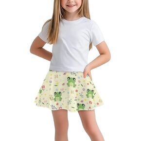 Girls' Sport Skirts Tennis Running Skorts with Built-in Shorts 5-14 Years Old Kids