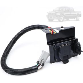 2C3Z-13A576-DA 4 & 7 Pin Trailer Tow Wiring Harness Plug Compatible with 2002 2003 2004 Ford F250 F350 Super Duty Pickup Truck 4 Flat 7 Way Trailer Plug Replace D491-576-DA-jd
