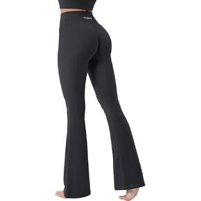YEOREO Baverly Workout Flare Leggings for Women, 32" Hidden Scrunch Gym Yoga Pants High Waisted Casual Leggings