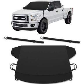 1 PC Car Windshield Cover, 70.9" / 180 cm x 47.2" / 120 cm Thickened Oxford Cloth Snow Cover, Anti-Freeze and Anti-Frost Car Protective Cover, Universal for Most Cars (Black)