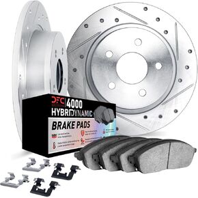 شركة الاحتكاك الديناميكي الفرامل الأمامية والدوارات | شملت الأجهزة | Front 4000 Hybridynamic Brake Pads and Rotors Kit | يناسب 1976 بورش 912