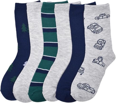 GAP Boys' Original Teddy Crew, 6-Pack Kids Socks, Soft & Stretchy, Comfortable in Saudi Arabia