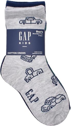 GAP Boys' Original Teddy Crew, 6-Pack Kids Socks, Soft & Stretchy, Comfortable in Saudi Arabia