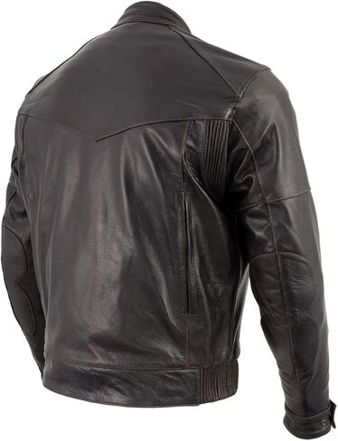 Milwaukee Leather LKM7006 Men's Classic Retro Distressed Brown Leather Jacket with CE Armor Protection - Small in Kuwait