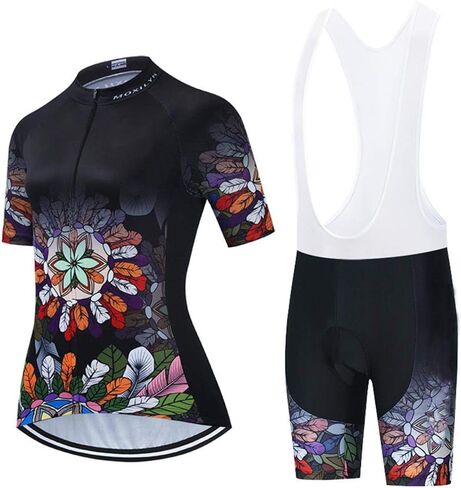 Women's Cycling Clothing Set Road Bike Shirts Short Sleeve Breathable Cycling Jersey with Gel Padded Bib Shorts in Kuwait