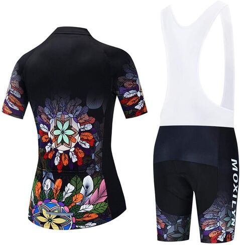 Women's Cycling Clothing Set Road Bike Shirts Short Sleeve Breathable Cycling Jersey with Gel Padded Bib Shorts in Kuwait