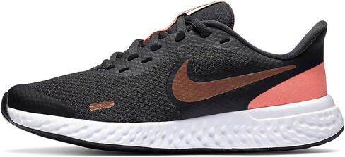 Nike Baby Revolution 5 Velcro Running Shoe, Black/Lemon Venom-Laser Blue-Hyper Crimson, 7C Regular US Toddler in Kuwait