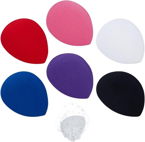 BENECREAT 6 Colors Stewardess Fascinator Hat Base with Clips, EVA Cloth Sinamay Base Derby Hat Base for Millinery Magic in Saudi Arabia