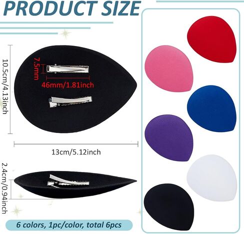 BENECREAT 6 Colors Stewardess Fascinator Hat Base with Clips, EVA Cloth Sinamay Base Derby Hat Base for Millinery Magic in Saudi Arabia