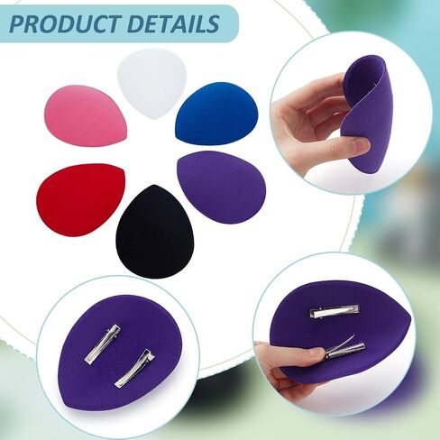 BENECREAT 6 Colors Stewardess Fascinator Hat Base with Clips, EVA Cloth Sinamay Base Derby Hat Base for Millinery Magic in Saudi Arabia