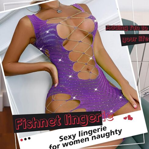 Sexy Lingerie for Women Naughty Fishnet Lingerie Set Crotchless Teddy Erotic Sheer Mesh Bodysuit in Saudi Arabia