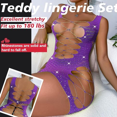 Sexy Lingerie for Women Naughty Fishnet Lingerie Set Crotchless Teddy Erotic Sheer Mesh Bodysuit in Saudi Arabia