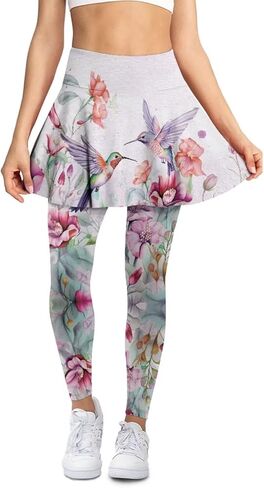 Women's Skirted Legging High Waisted Tennis Skirt Pants Set Pleated Skort Athletic Golf Clothes for XS-3XL in Saudi Arabia