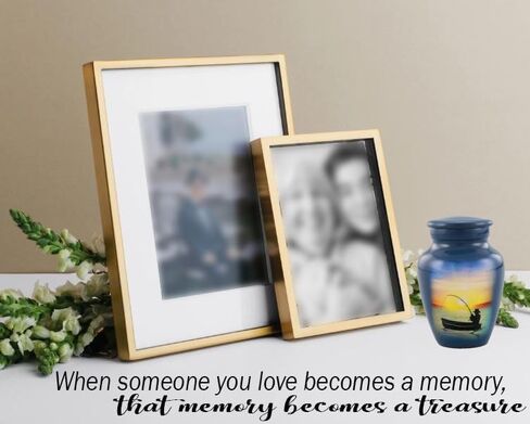 Fishing Keepsake Urn - Fishing Mini Cremation Urn - Gone Fishing Token Urns - Fisherman Funeral and Memorial Sharing Urns for Human Ashes with Premium Box, Bag & Funnel (Keepsake) in Saudi Arabia