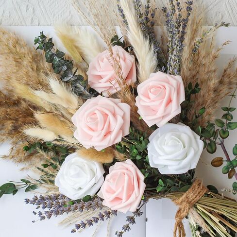 Dried Flowers Bouquet - Natural Pampas Grass Boho Decor Flower Arrangements for Rustic Home Bedroom Wedding Western Modern Decorations in Kuwait