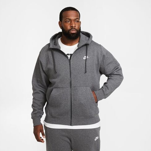 Nike Men's Sportswear Club Fleece Full Zip Hoodie, Fleece Zip-Up Hoodie Men, University Red/University Red, XS in Saudi Arabia