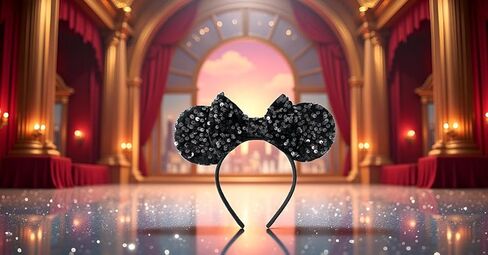 KARETT Sequins Mouse Ears Headband With Glitter Bow Cosplay Costumes Princess Party Decorations For Girls Women in Kuwait