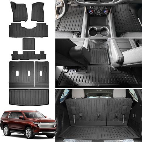 Trunk Mat & Backrest Mat for 2022-2025 Chevy Tahoe/GMC Yukon Cargo Mats All Weather Rear Seat Back Cargo Liners for Chevrolet Tahoe/GMC Yukon Accessories in Saudi Arabia