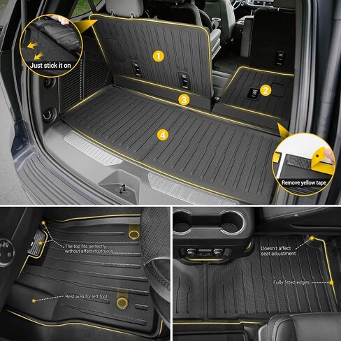 Trunk Mat & Backrest Mat for 2022-2025 Chevy Tahoe/GMC Yukon Cargo Mats All Weather Rear Seat Back Cargo Liners for Chevrolet Tahoe/GMC Yukon Accessories in Saudi Arabia