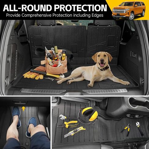 Trunk Mat & Backrest Mat for 2022-2025 Chevy Tahoe/GMC Yukon Cargo Mats All Weather Rear Seat Back Cargo Liners for Chevrolet Tahoe/GMC Yukon Accessories in Saudi Arabia