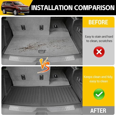 Trunk Mat & Backrest Mat for 2022-2025 Chevy Tahoe/GMC Yukon Cargo Mats All Weather Rear Seat Back Cargo Liners for Chevrolet Tahoe/GMC Yukon Accessories in Saudi Arabia