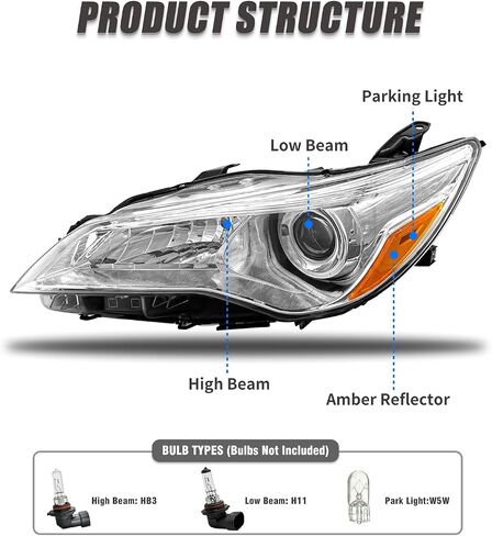 2015 2016 2017 Camry Headlight Assembly Headlights for 2015-2017 Toyota Camry Headlamp Replacement Left and Right - Chrome Housing Pair in Saudi Arabia