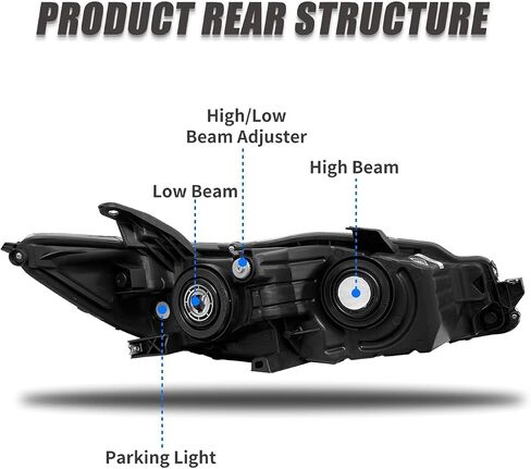 2015 2016 2017 Camry Headlight Assembly Headlights for 2015-2017 Toyota Camry Headlamp Replacement Left and Right - Chrome Housing Pair in Saudi Arabia