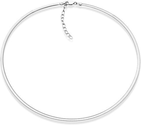 Miabella 925 Sterling Silver Italian 2mm 2.5mm قبة أوميغا للنساء/قابلة للتعديل من 16-18 بوصة مع موسع/مصنوع في إيطاليا in Saudi Arabia